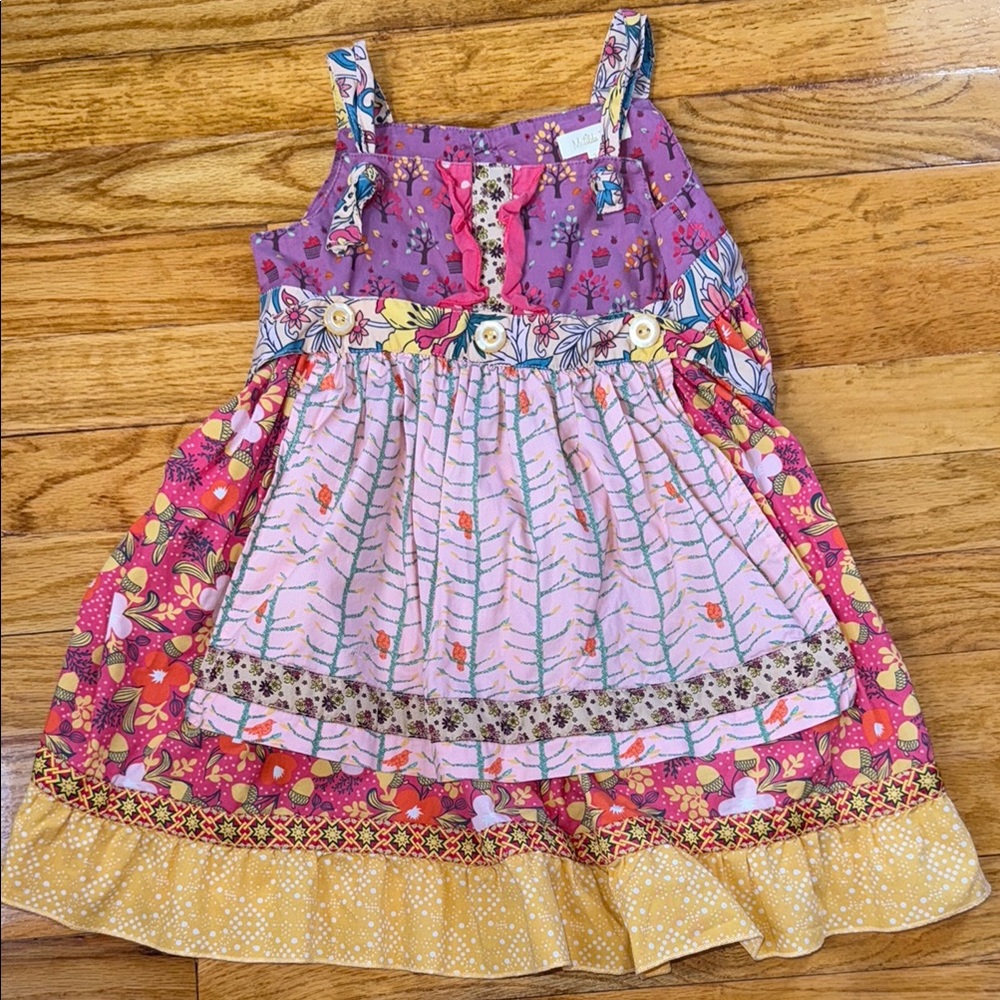 Colorful Kids Dress with Floral Patterns